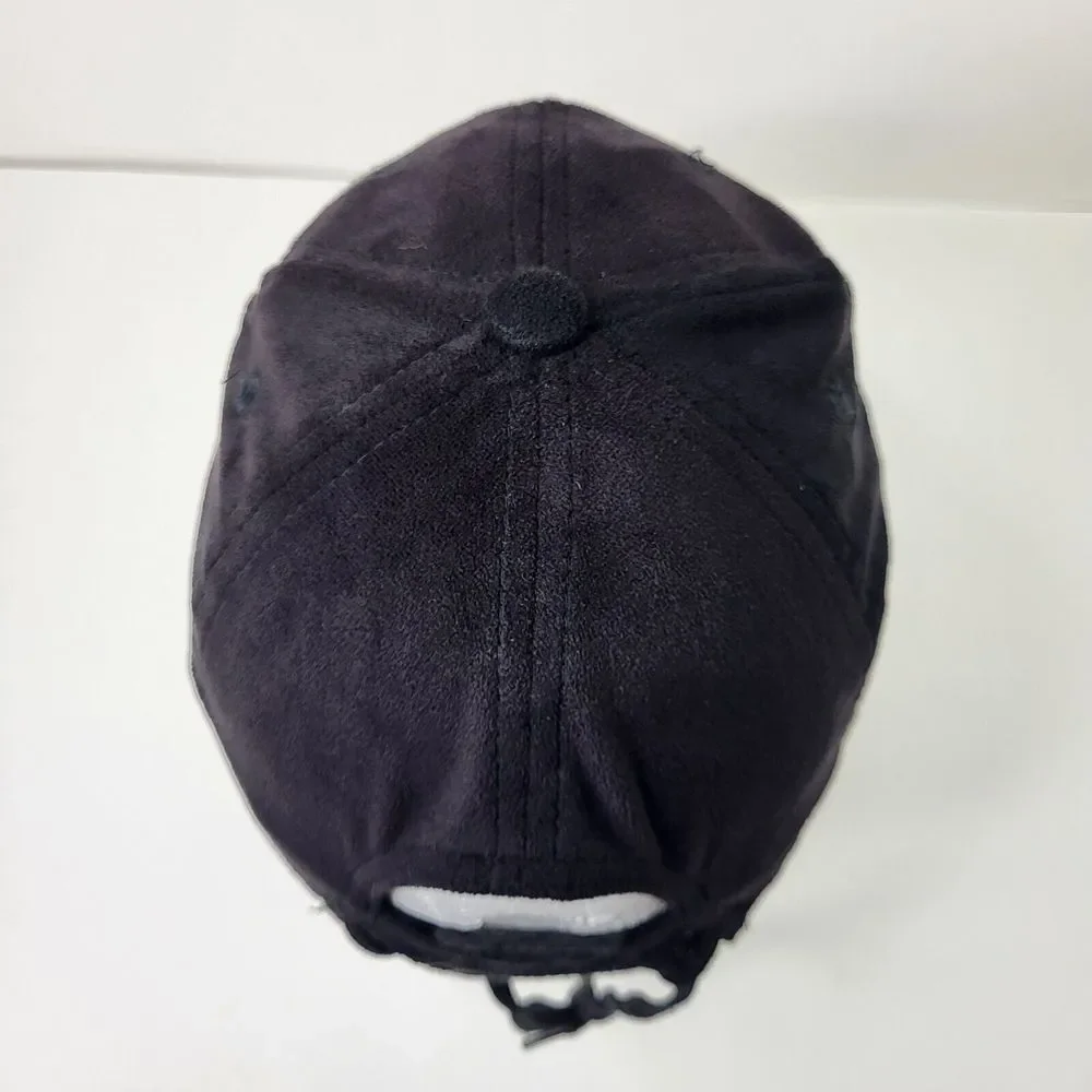 Harley Davidson Hat Womens One Size Black Blue Adjustable Drawstring‎ Bling Cap